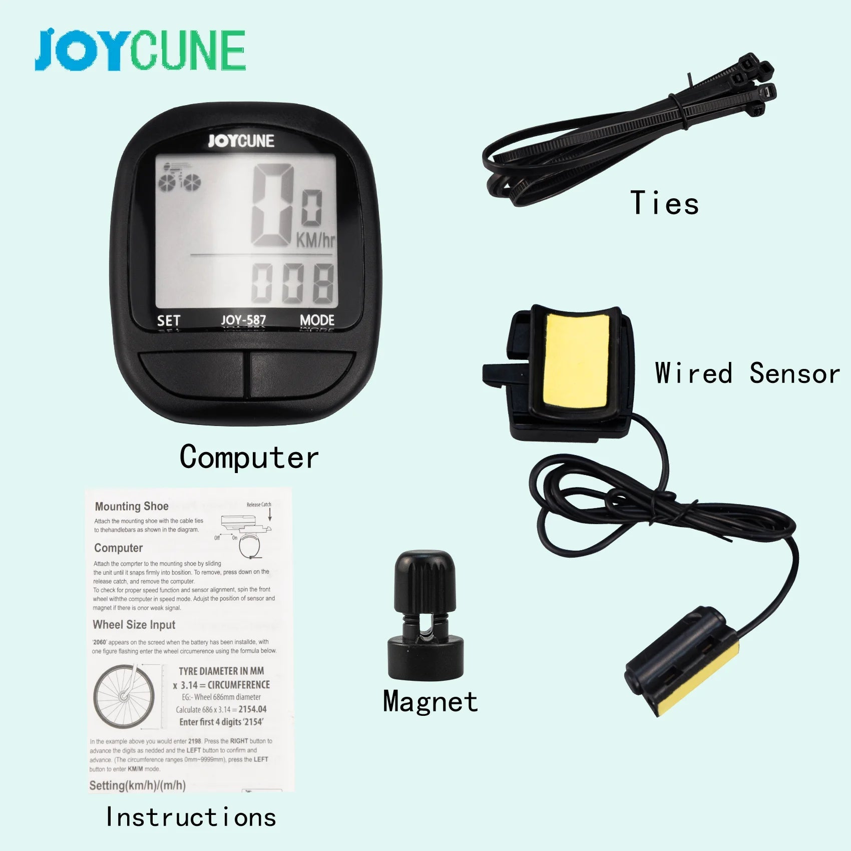 Bike Computer Bicycle Waterproof Wired Speedometer and Odometer Stopwatch Cycle Bike Computer with LED Display for Cycle Match
