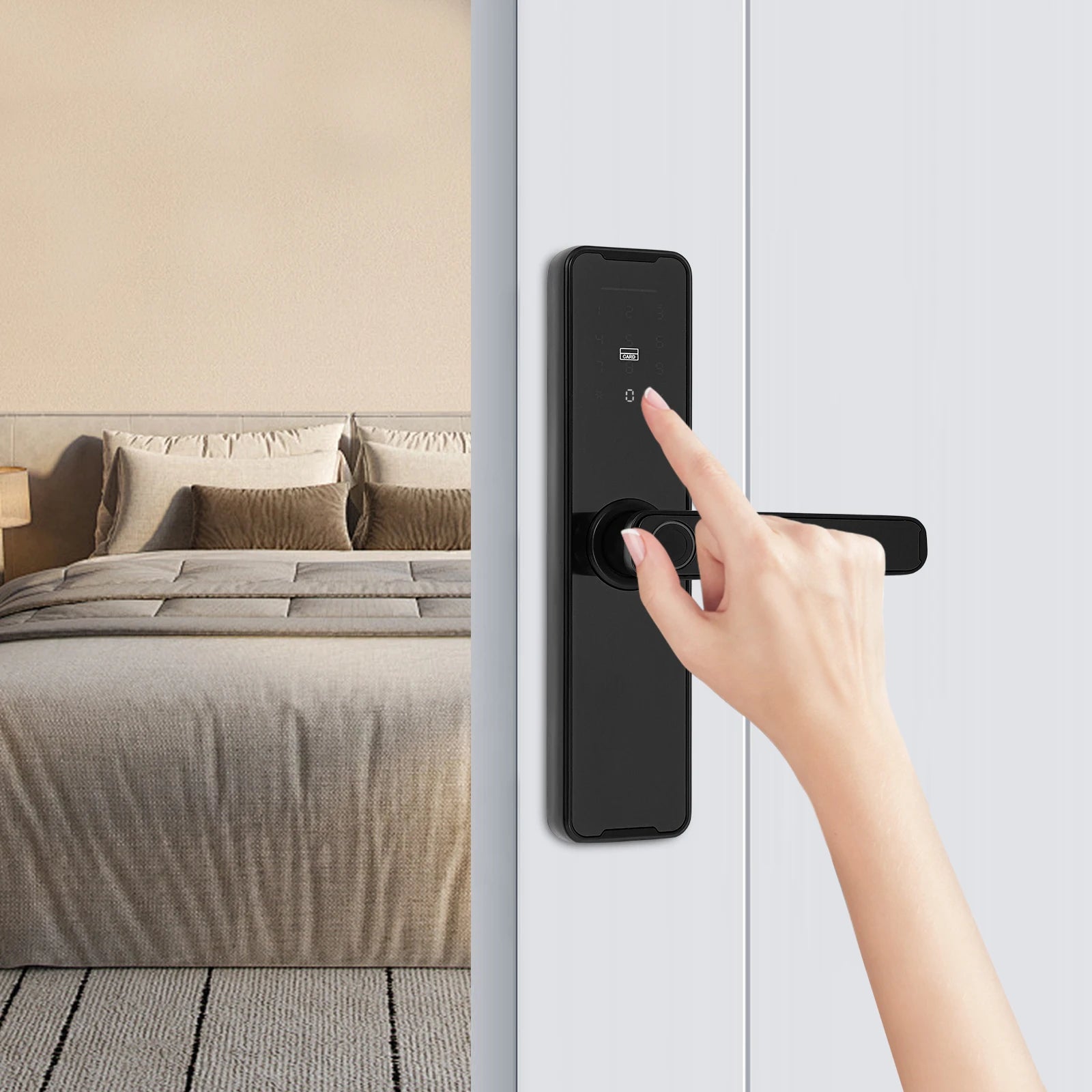 Cerradura inteligente para puerta con acceso por huella dactilar y WiFi