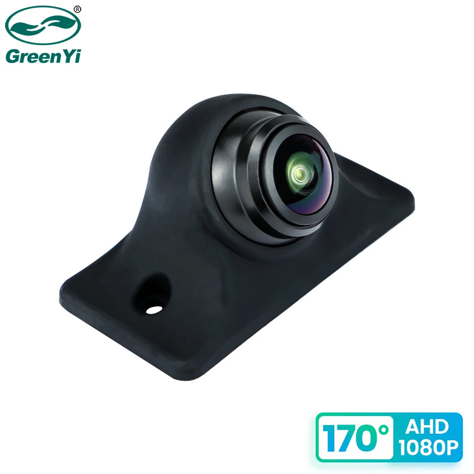 GreenYi Câmera Traseira para Carro AHD 1920x1080P Full HD Visão Noturna Lente Olho de Peixe 170° Câmera Frontal para Reversão de Veículo C879