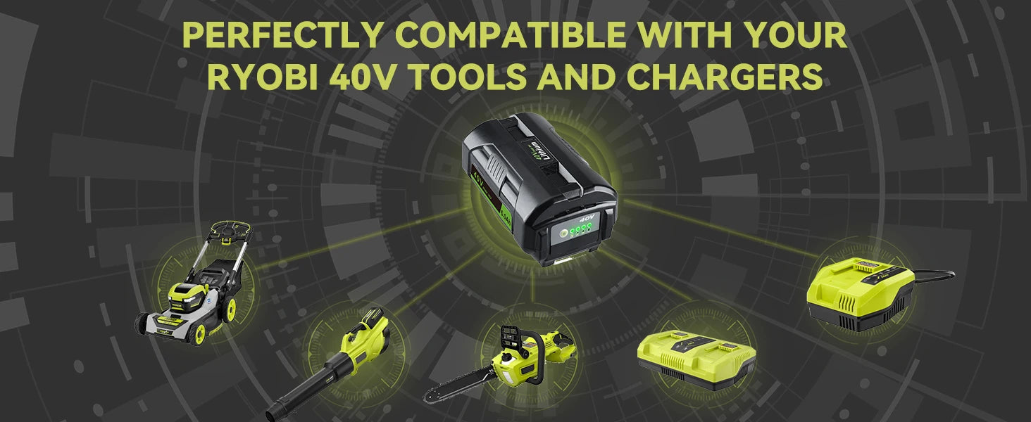 36V/40V 6.0Ah Lithium-Ion Battery Replacement with LED Indicator