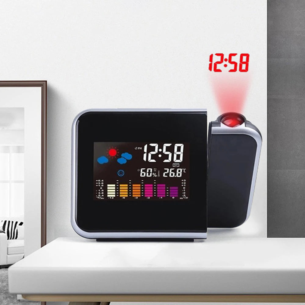 Projection Alarm Clock with Temperature and Humidity