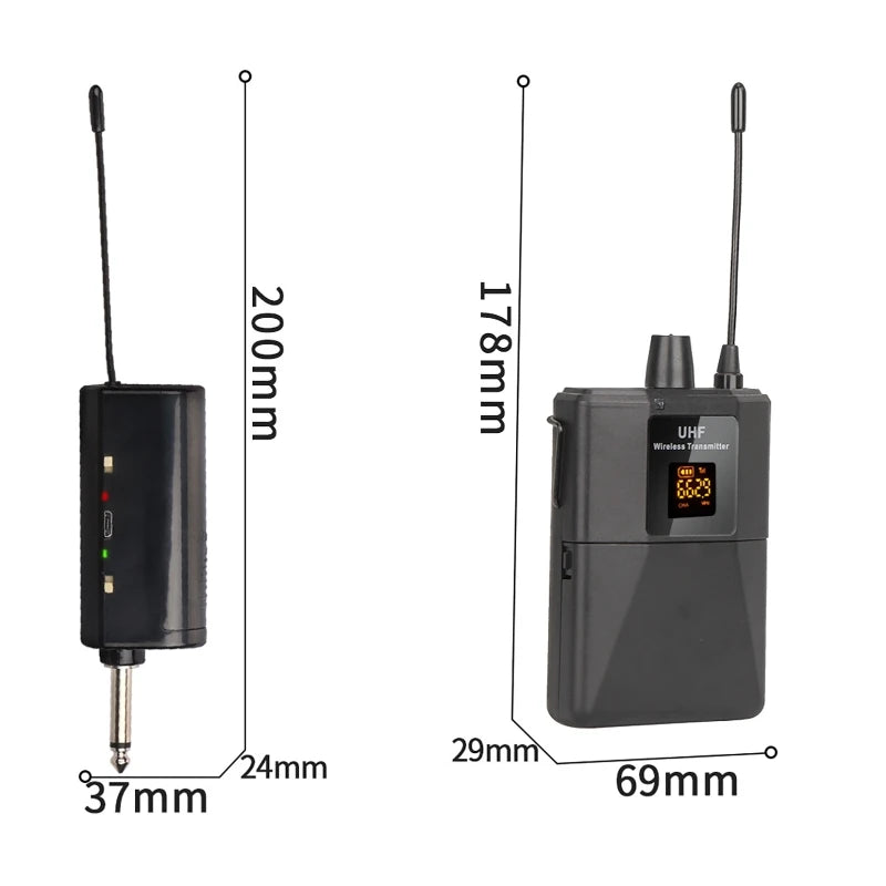 Microfone de lapela sem fios com auricular para ensino