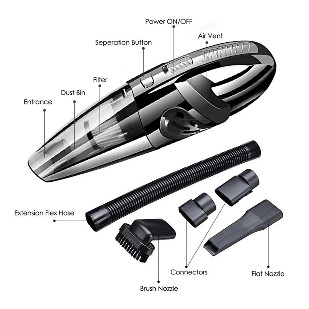 Cordless Handheld Car Vacuum Cleaner, Wet and Dry 120W
