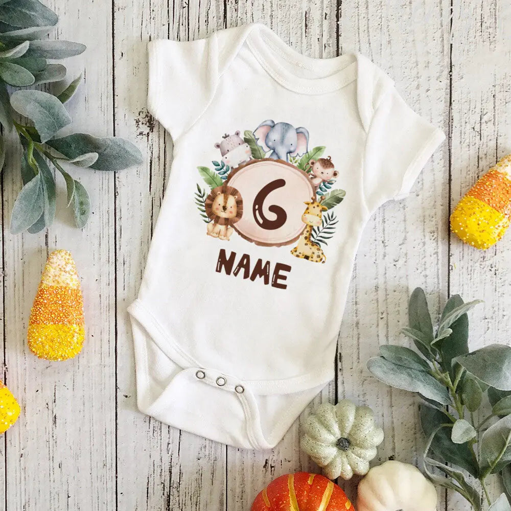 Gepersonaliseerd Leeuw Initiaal Baby Body