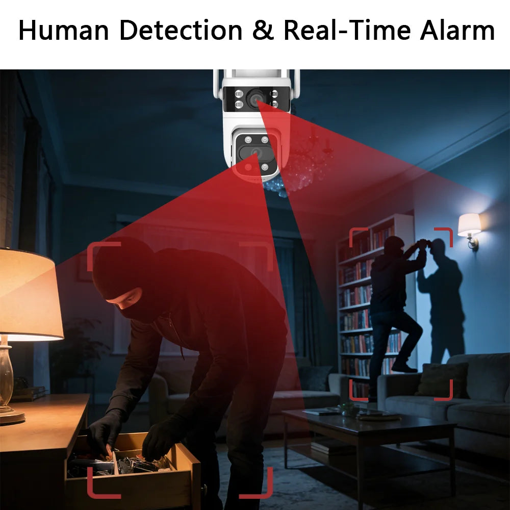 Y111 Dual Lens Outdoor PTZ Security Camera with WiFi