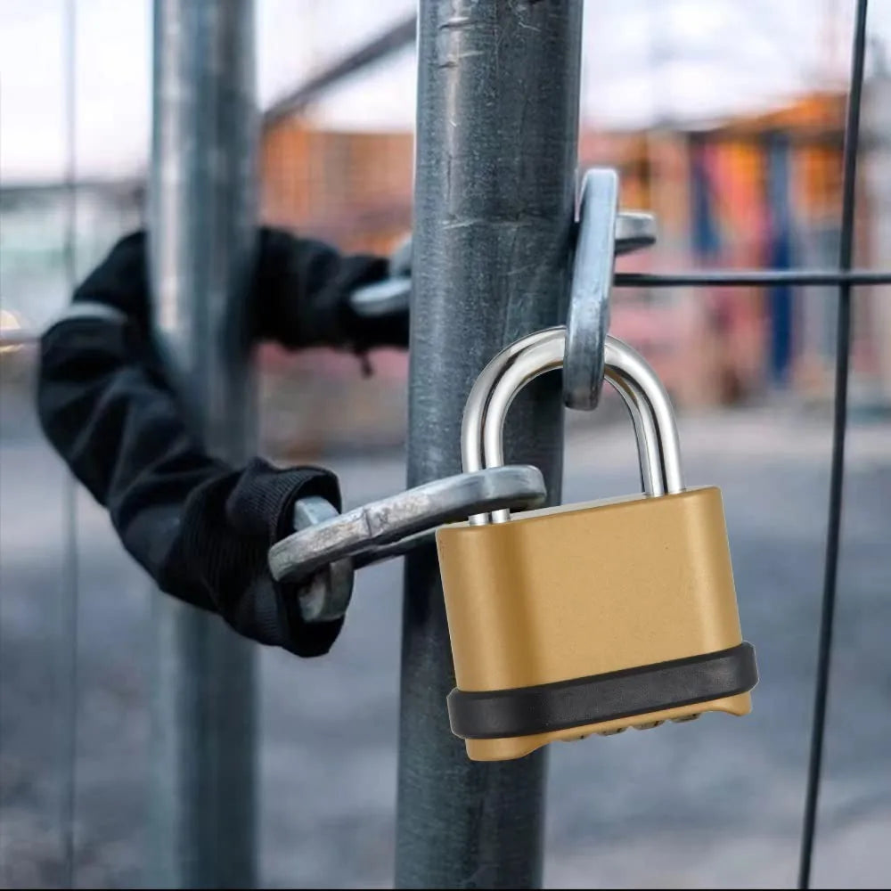 Number Lock, Resettable 4-Digit Combination Padlock, Waterproof and Heavy Duty, Number Combination Lock, 2 Pieces