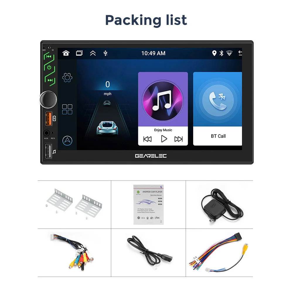 7 Inch Car Radio 2 Din Android 13 CarPlay Multimedia Player
