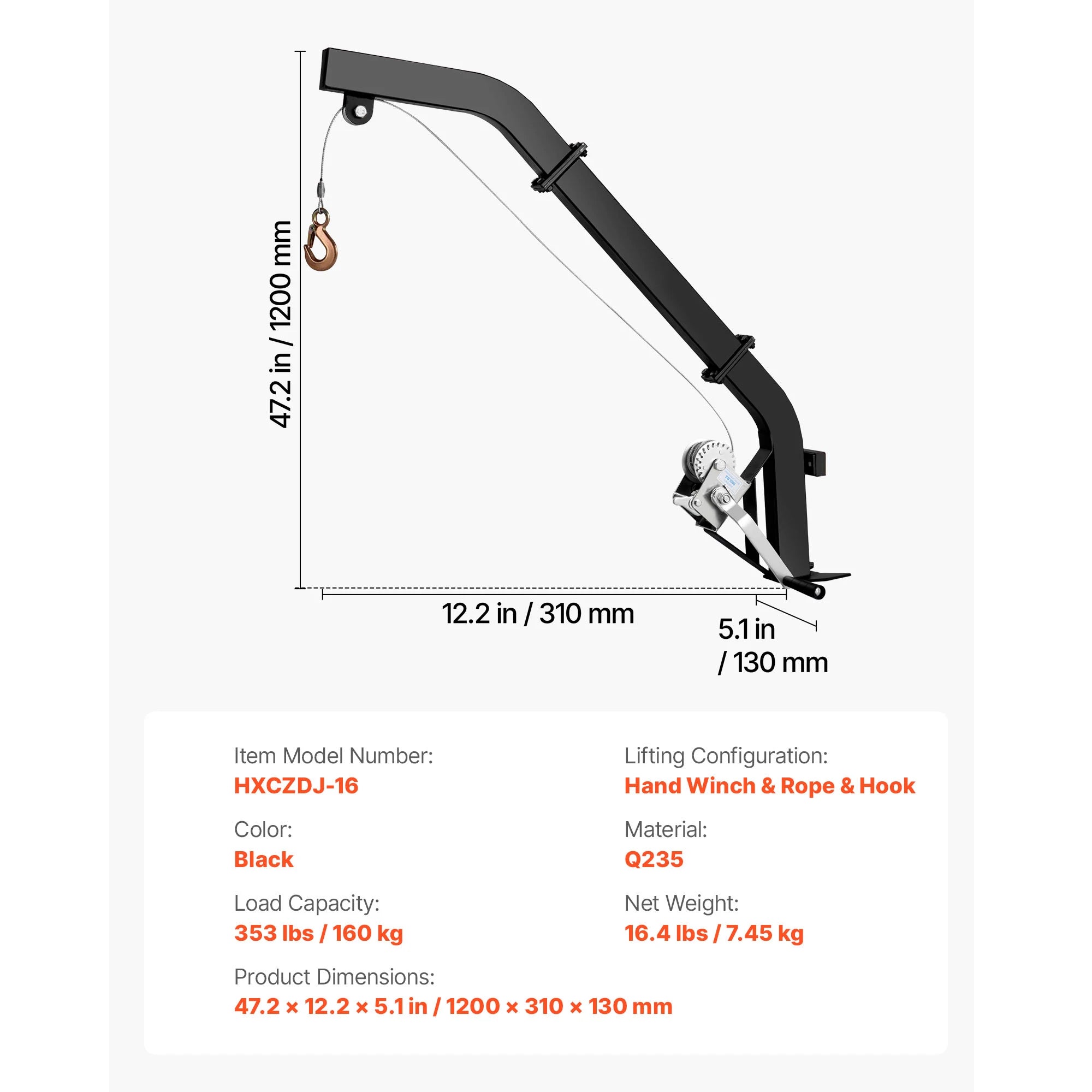 SucceBuy 353Lbs Tree Mounted Deer Hoist Hunting Game Lift Hoist Winch with Ratchet Strap Deer Hanger for Hanging Feed Dressing