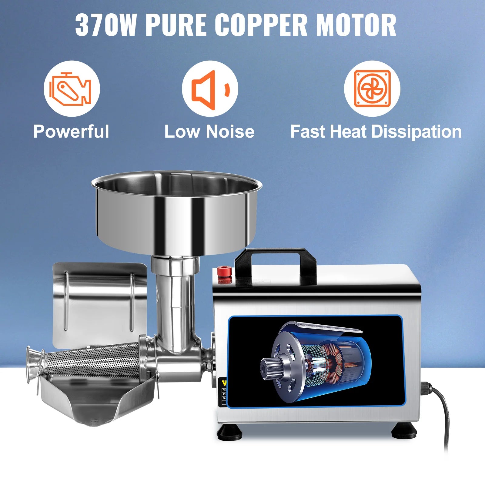 Electric Tomato Strainer & Sauce Maker with 370W Motor