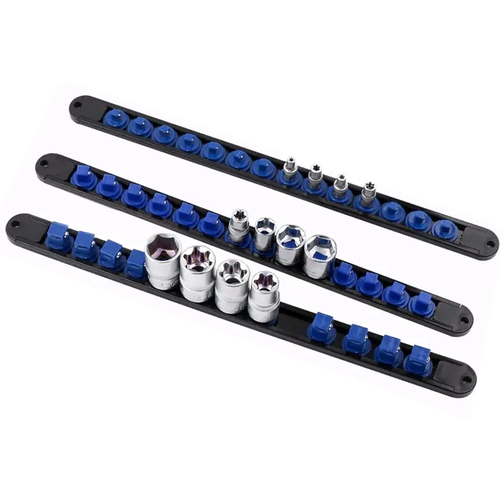1pc 360° Swivel Socket Organizer 1/4 3/8 1/2 Premium Quality Socket Clip Rail Holder Socket Sliding Stand Sleeve Rail Rack Tools