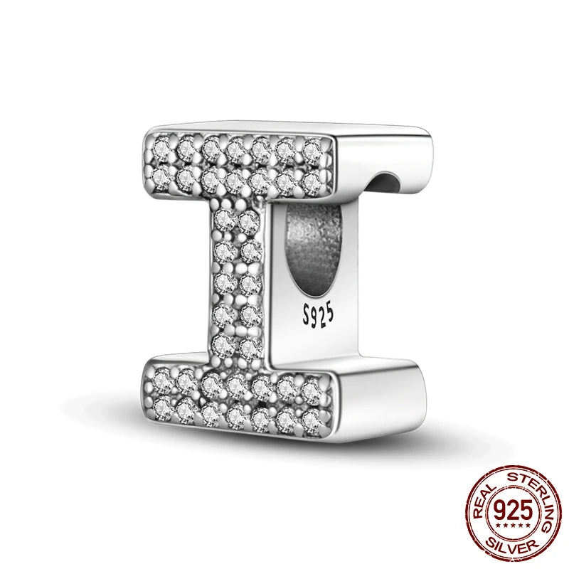 925 Sterling Silver Alphabet Bead Charm