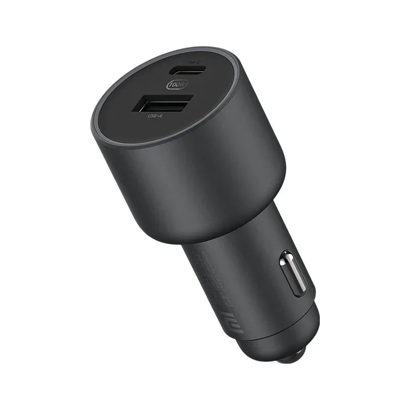 Carregador de isqueiro Xiaomi de 100 W com duas portas USB e cabo