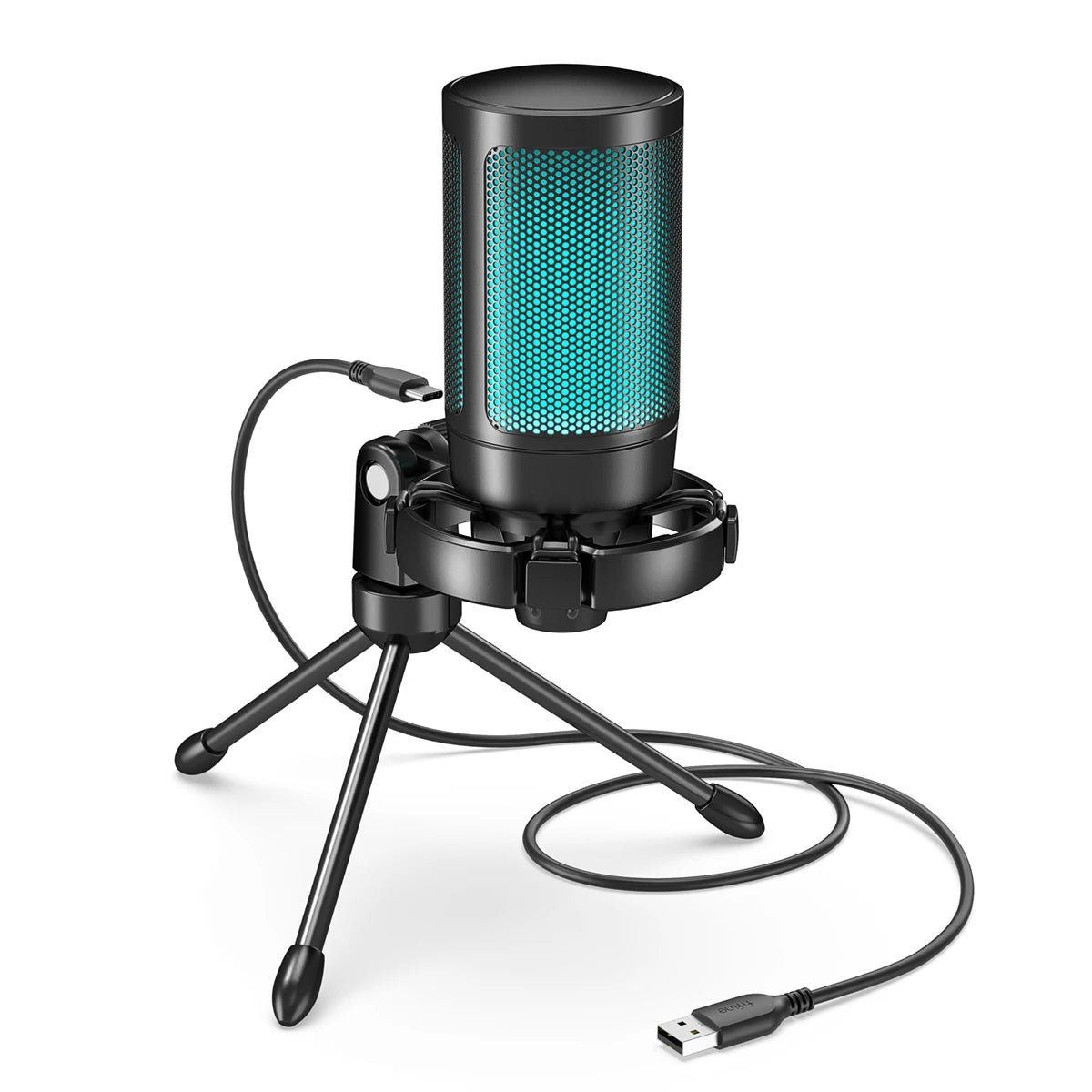 A2 RGB USB Condenser Microphone with Tripod