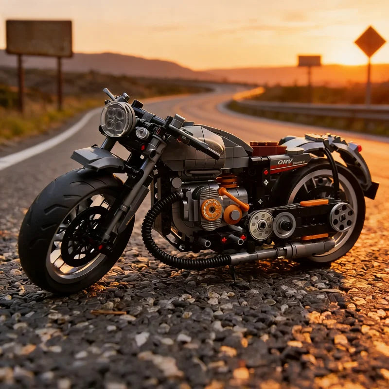 Retro driewielige motorfiets bouwkit