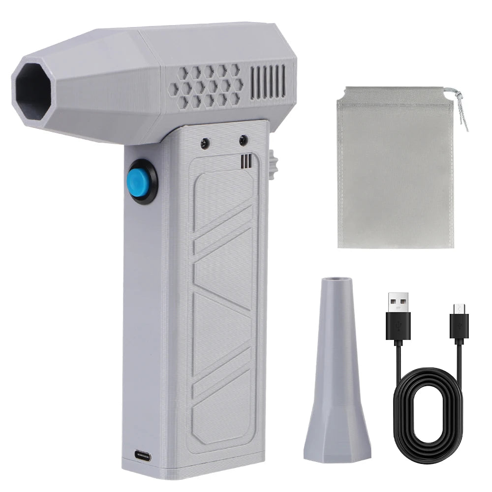 Type-C Charging Car Fan Cleaning Blower Tool 130000RPM Turbo Jet Fan 5 Outlet Nozzles Blowing Snow Electric Air Duster Portable