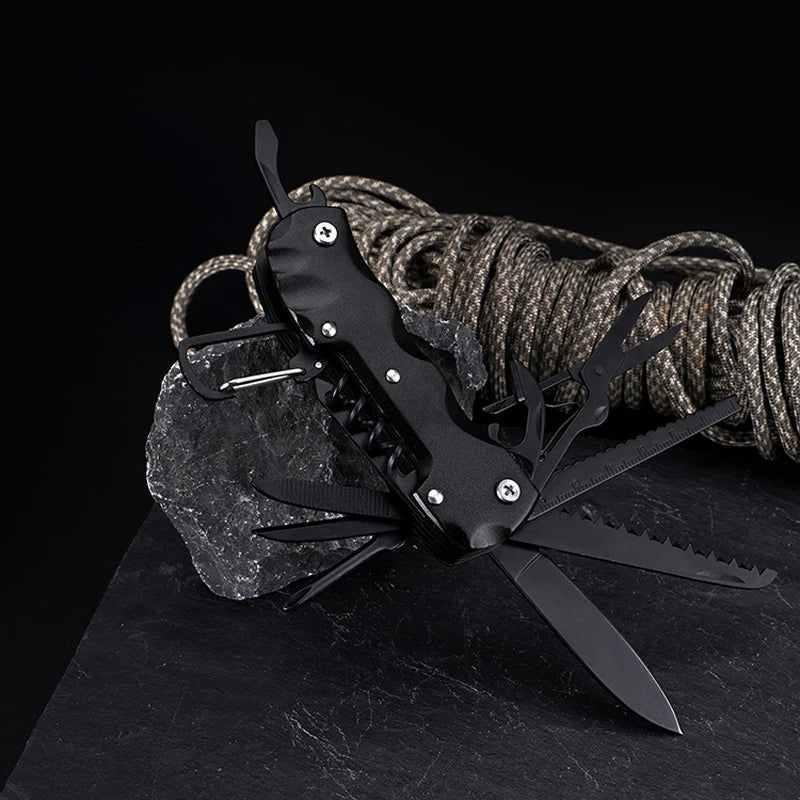 Multifunctional Folding Swiss Army Portable Stainless Steel Pocket Knife Outdoor Camping Emergency CombinationTool Survival Gear