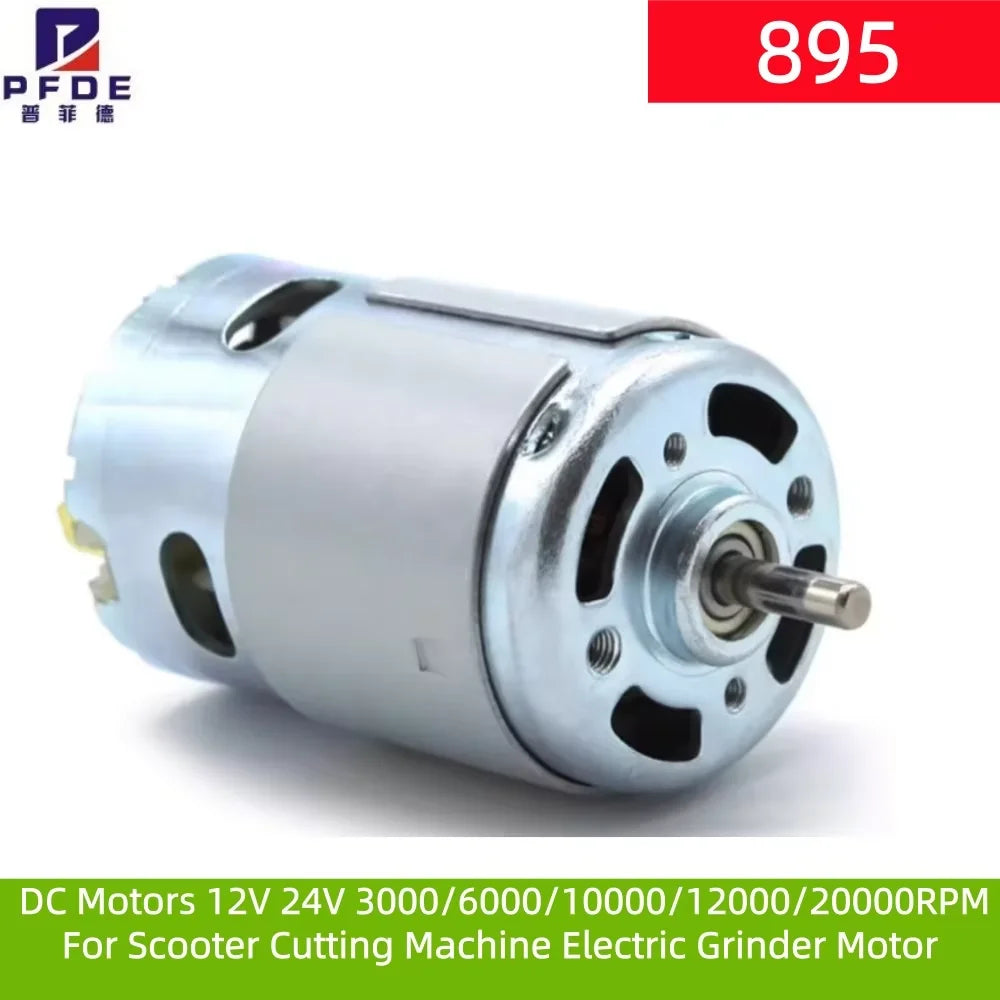 895 DC-motoren met hoog koppel en hoog toerental, 12 V 24 V 3000/6000/10000/12000/20000 RPM, voor scooters, snijmachines en elektrische slijpmachines