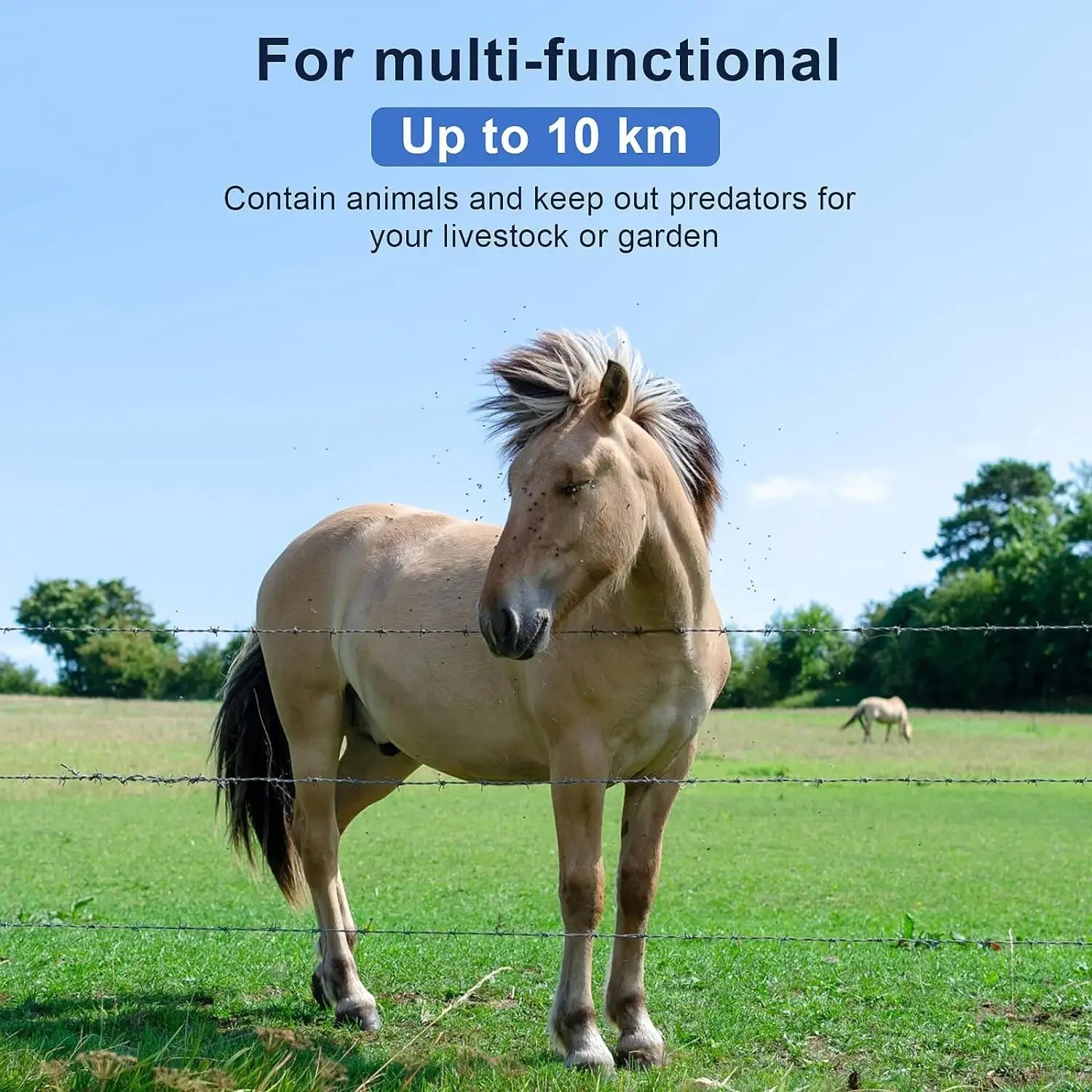 5-10KM Electric Fence Energizer 2.5 Joule With LCD Display 12V Energizer Controller for Farm Livestock Cows Cattle Horse