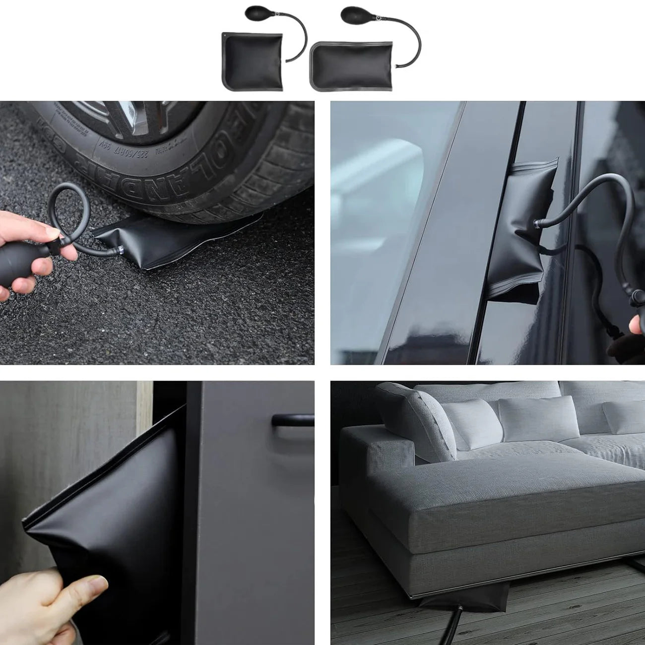 Kit d'outils pour déverrouiller les portes de voiture avec pompe à coin d'air et tiges de réparation