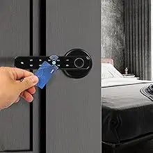 4-in-1 Electronic Fingerprint Door Lock with Password, IC Card and Key