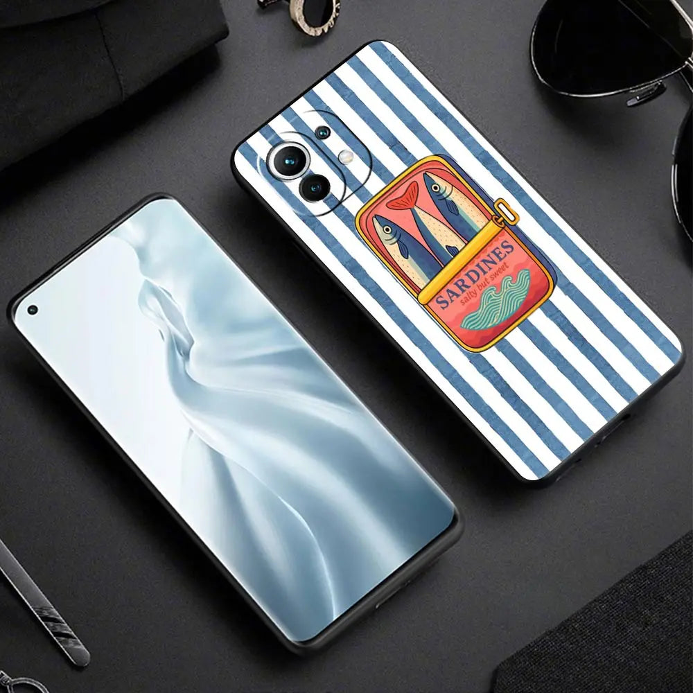 Kryt na telefón Xiaomi so vzorom rýb z PC a TPU