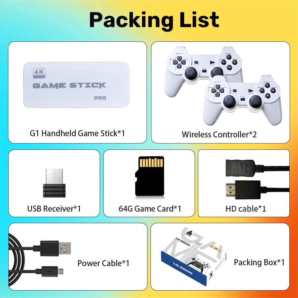 M15 Game Stick Mini TV Handheld Game Console with 64GB and Retro Games