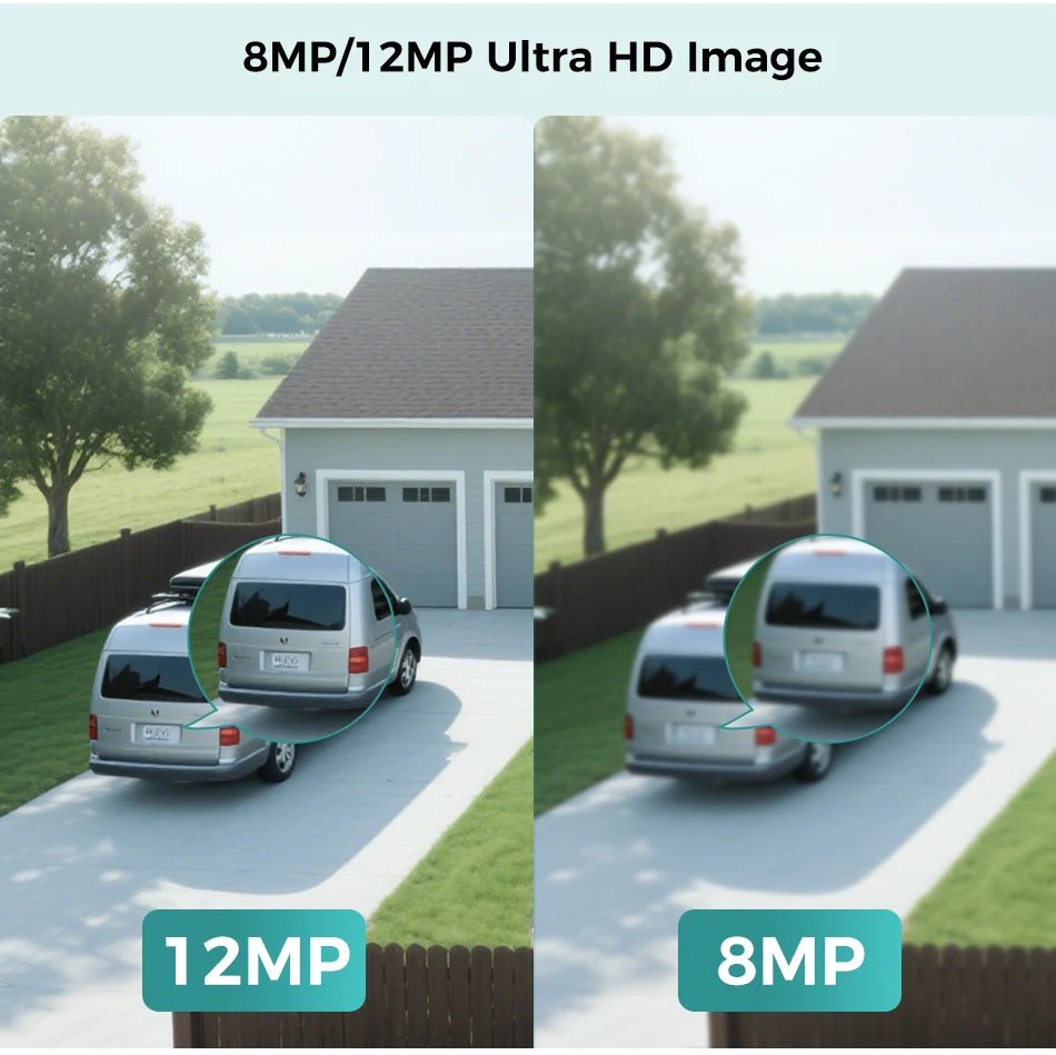 4K 12MP PoE Dome Security Camera with Motion Detection
