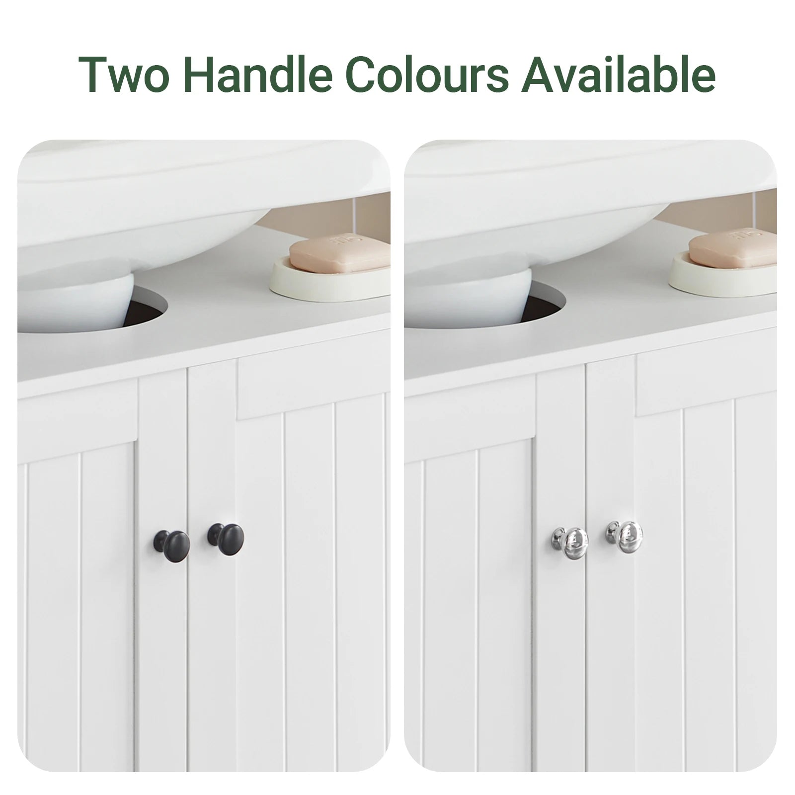 Under Sink Bathroom Cabinet with U-Shape Storage 60x60x30cm