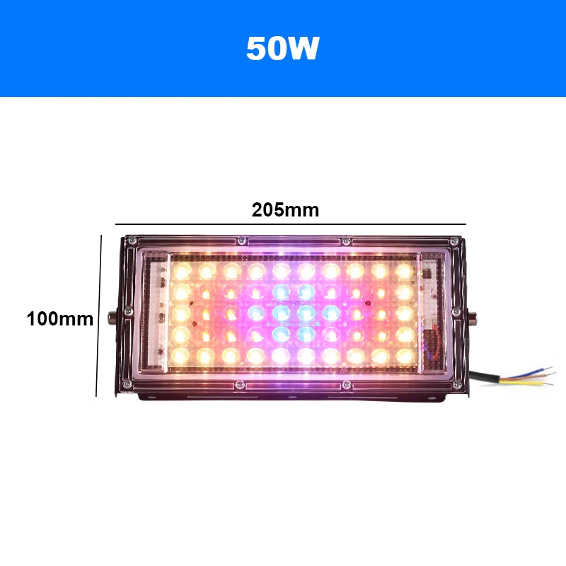 LED Plant Grow Floodlight, 50W, 100W or 150W Options