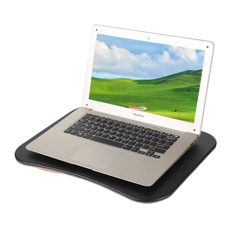 Cushioned Laptop Lap Desk with Wood Surface & Built-In Mouse Pad