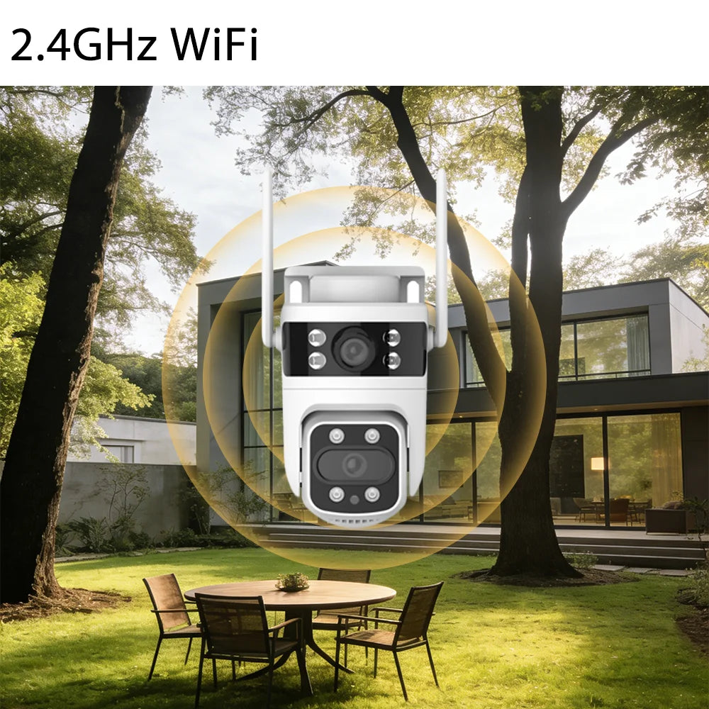 Y111 Dual Lens Outdoor PTZ Security Camera with WiFi