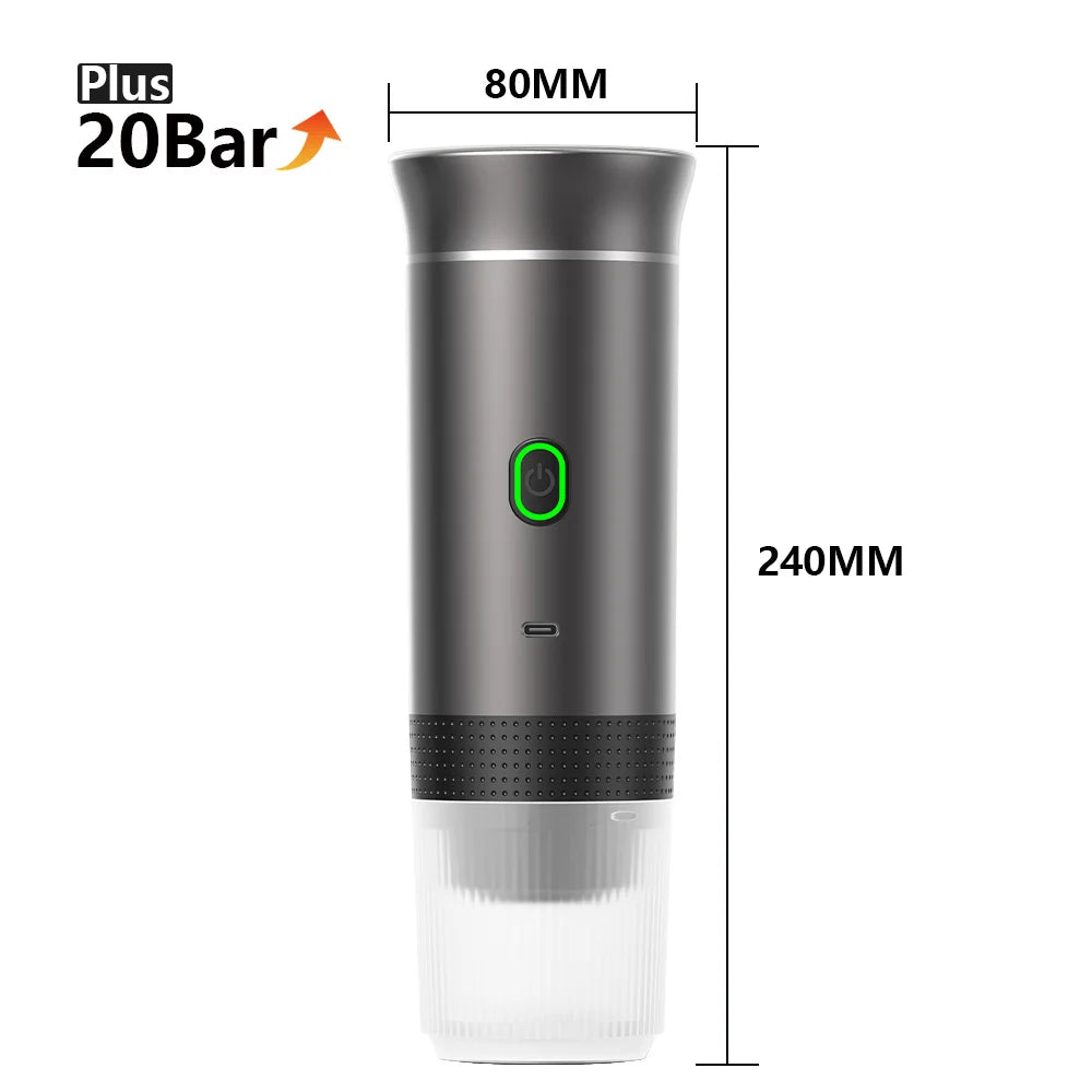 Portable Rechargeable Espresso Maker for Capsules & Ground Coffee