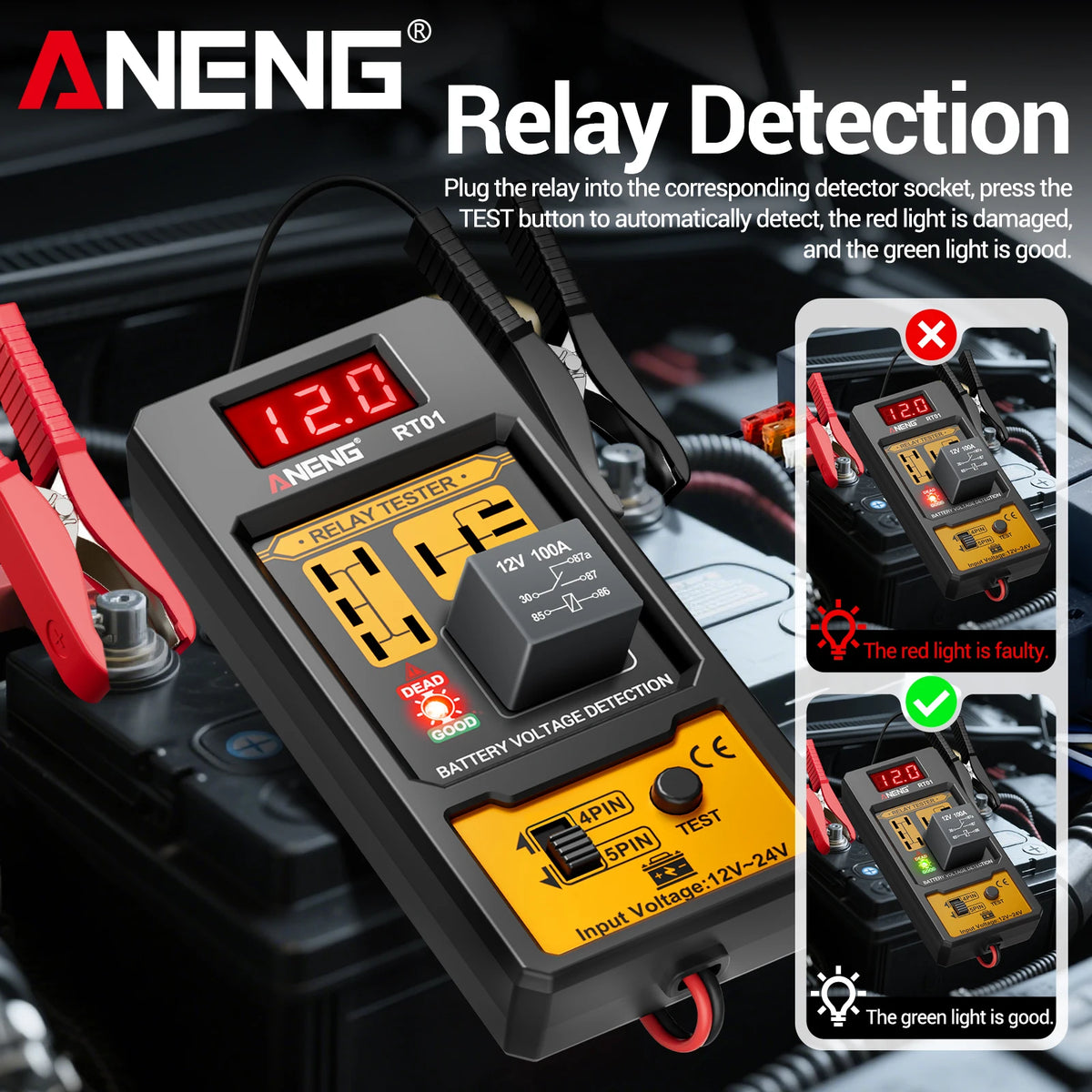 RT01 Relay Tester or BT138 Battery Tester, Kit Options