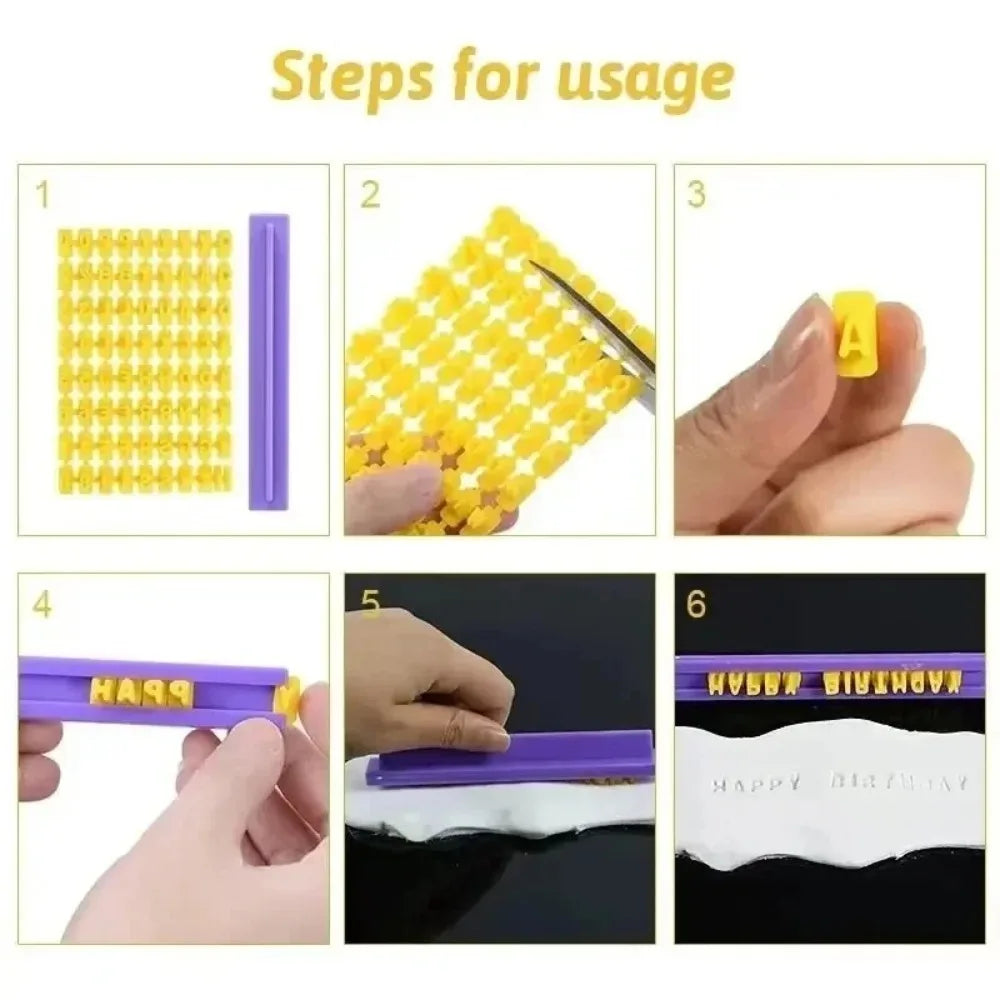 Sada razidiel na hlinu s abecedou a číslami pre keramiku a DIY projekty