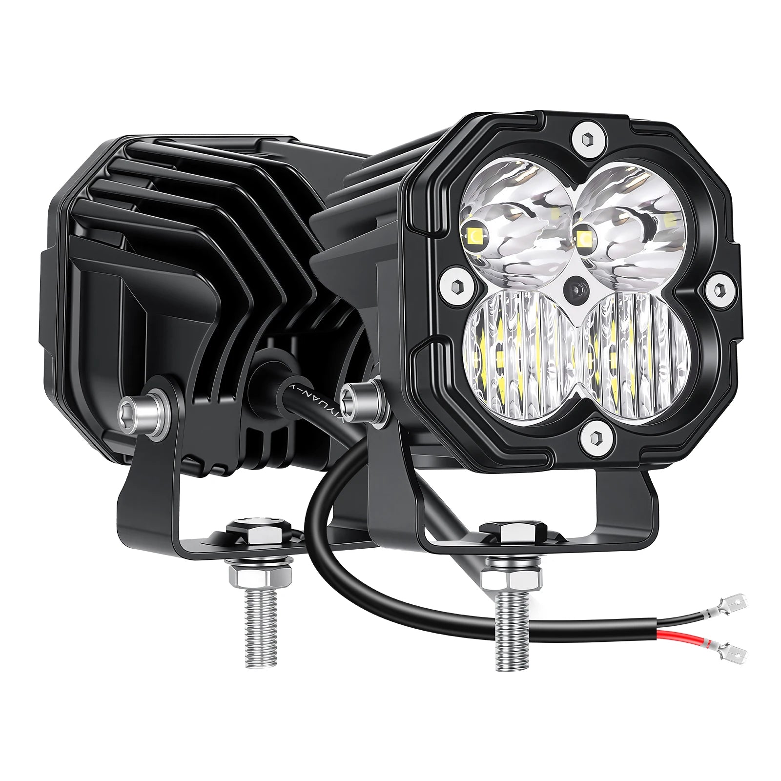 3 inch 30W Amber Yellow White Cube LED Pod Light Spot Flood Combo Beam Work Lights,Off-Road Driving Lamp for ATV, SUV,Motorcycle