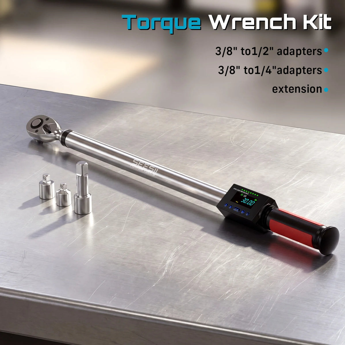 Digital Torque Wrench, 1/2-Inch Drive, 17–340 N·m
