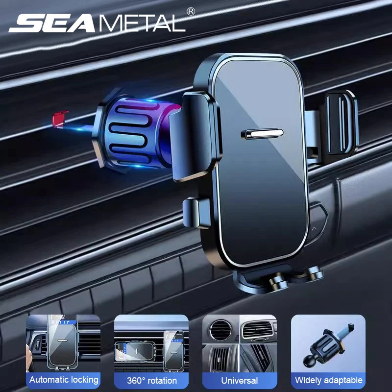 SEAMETAL Car Air Vent Phone Holder 360-Degree Rotation Stable Car Phone Mount Hands Free Auto Navigation Support for 4.7-7.2in