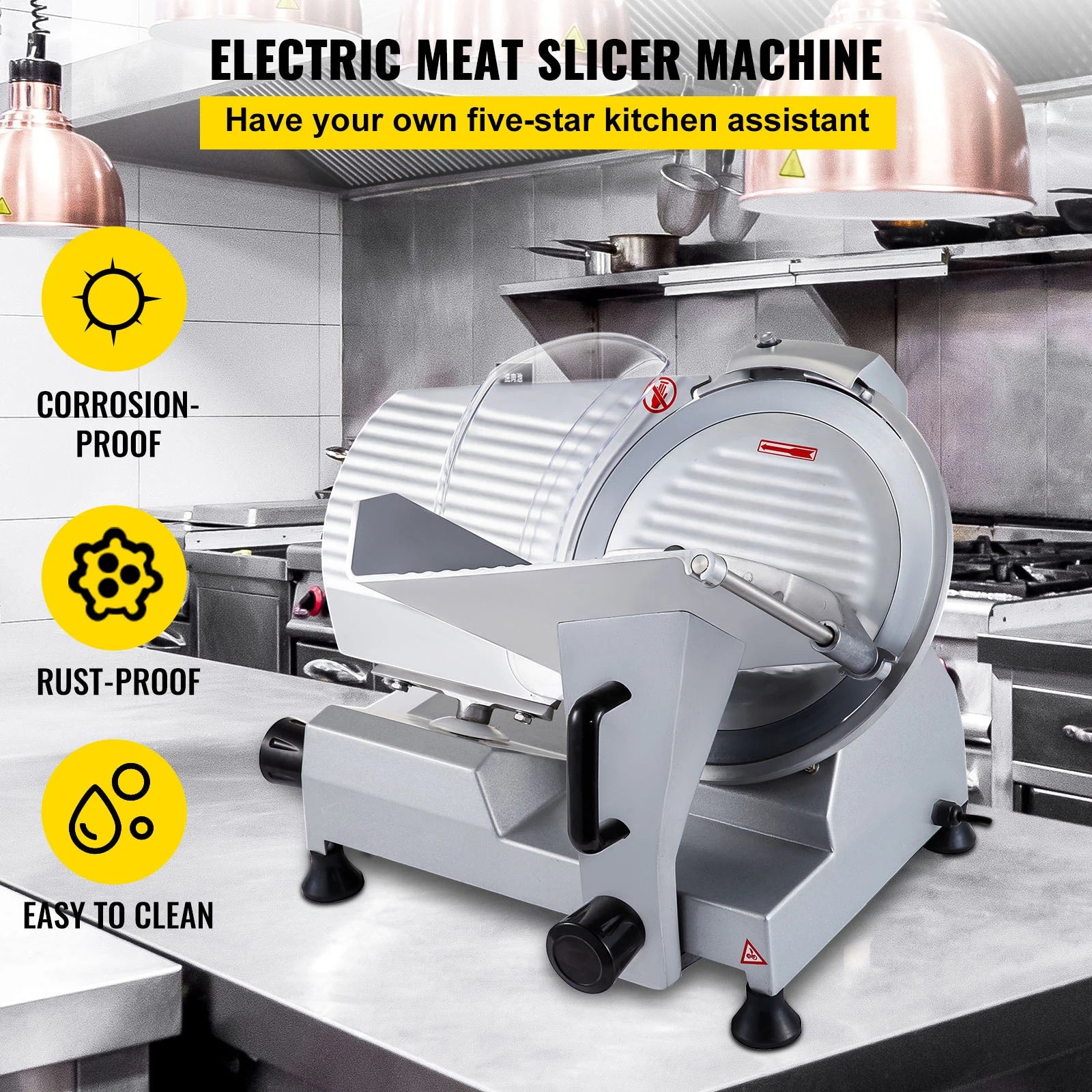 Elektrický kráječ masa 12" 320W s nastavitelnou tloušťkou řezu pro delikatesy