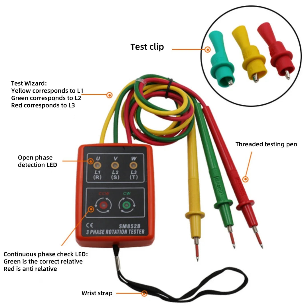 SM852B Drie-fasen-Volgorde Tester