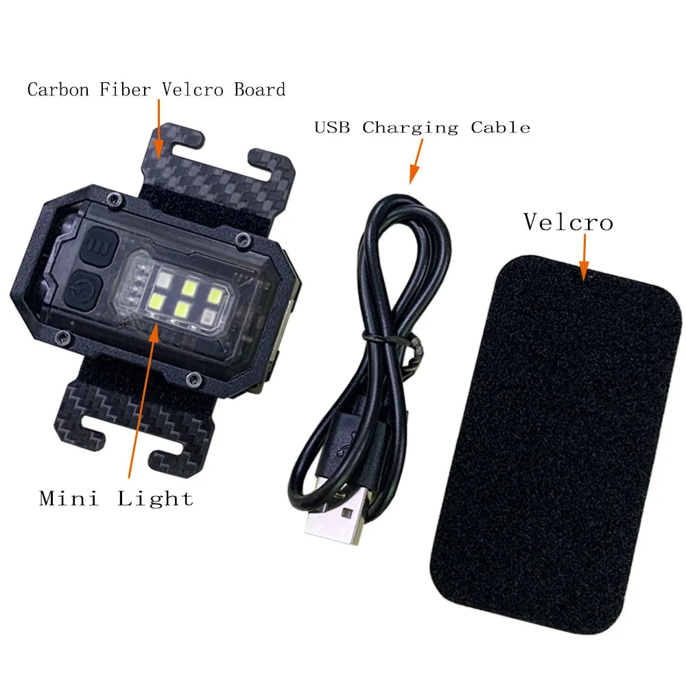 Tactical Mini Flashlight with Hook-and-Loop Plate for 25mm Strap