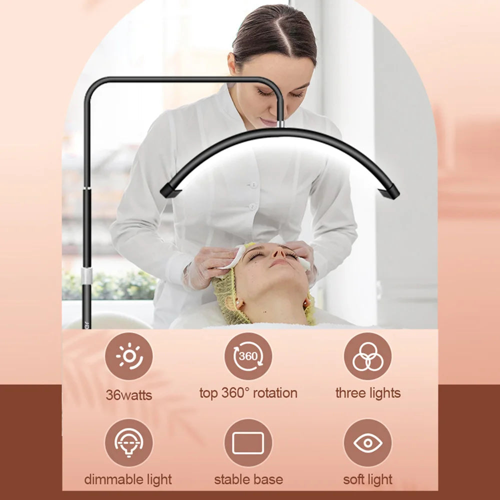 Andoer HD-M6X 36W Floor LED Video Light Half-moon Shaped Fill Light 3200K-5600K Dimmable with 180cm/ 70.9in Metal Light Stand