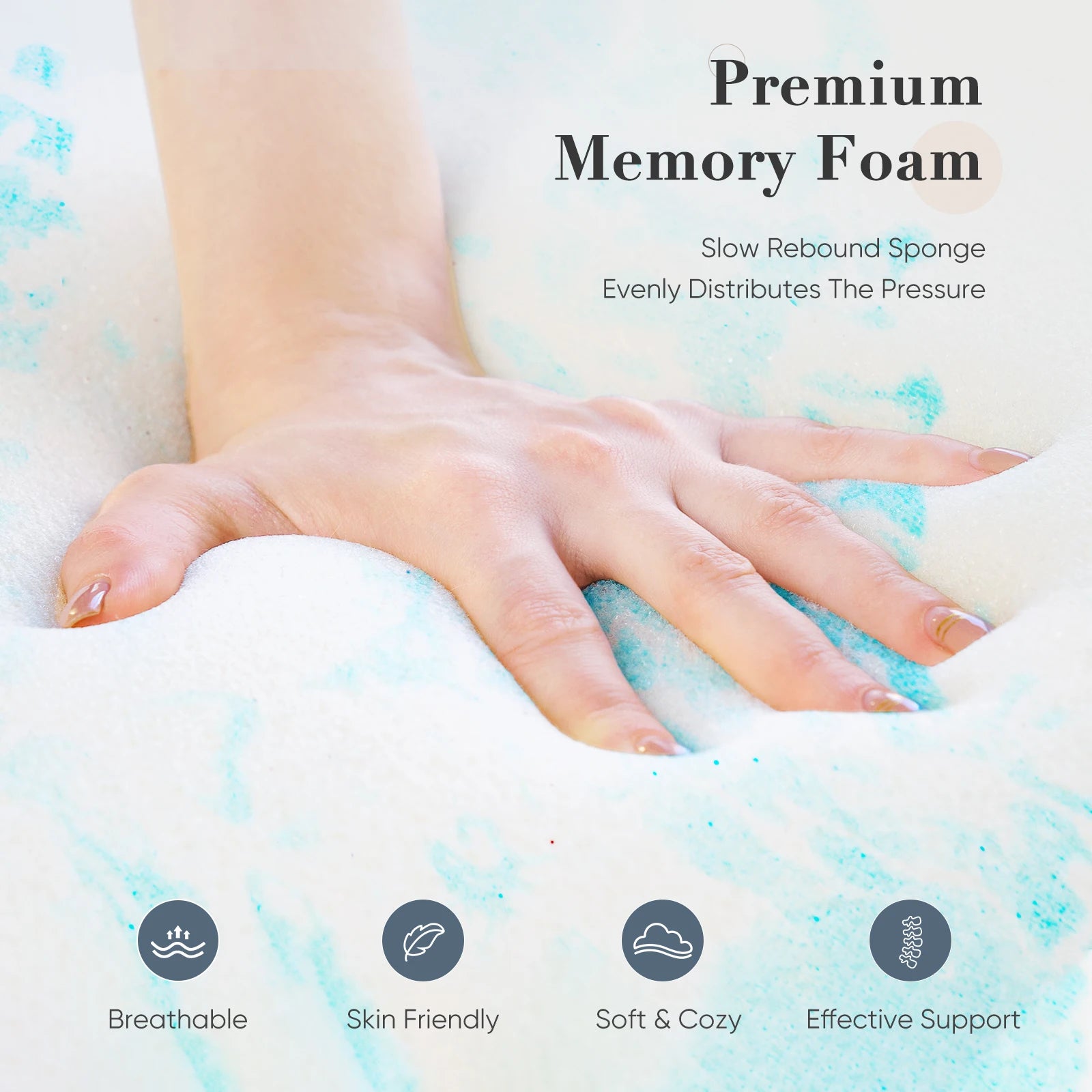 Queen Memory Foam Madras Topper 2–3 Tommer Gel Kølende Blød Seng