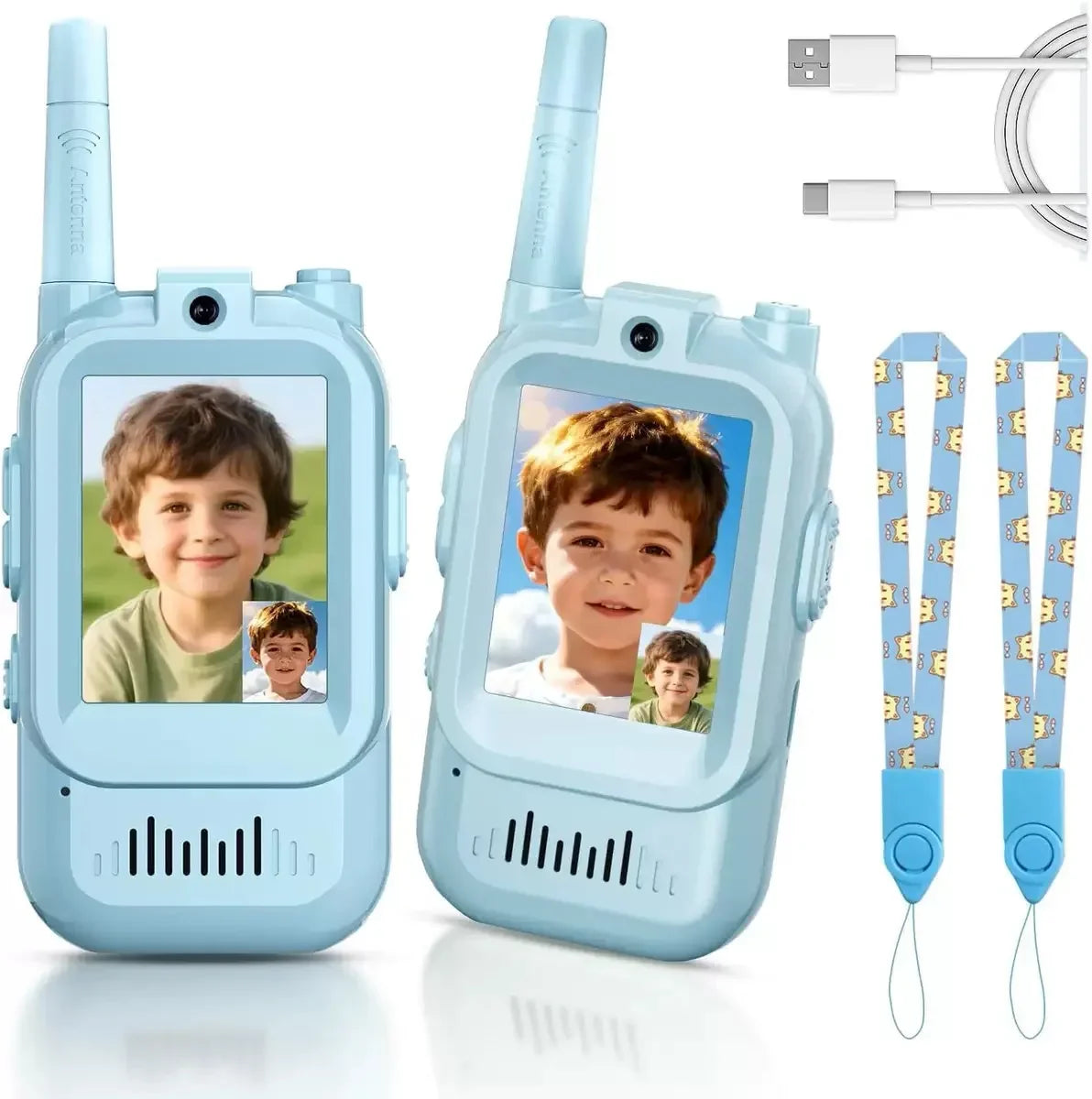 Walkie-talkie video reîncărcabile pentru copii, pereche