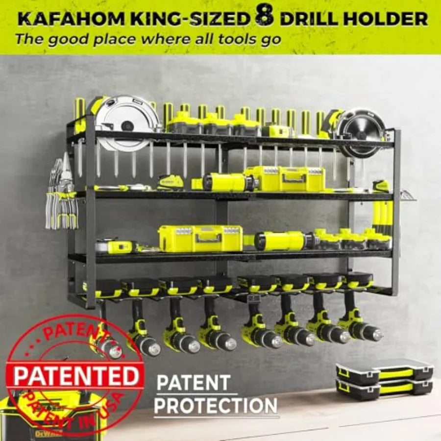 4-Layer Heavy Duty Wall-Mount Power Tool Organizer Rack