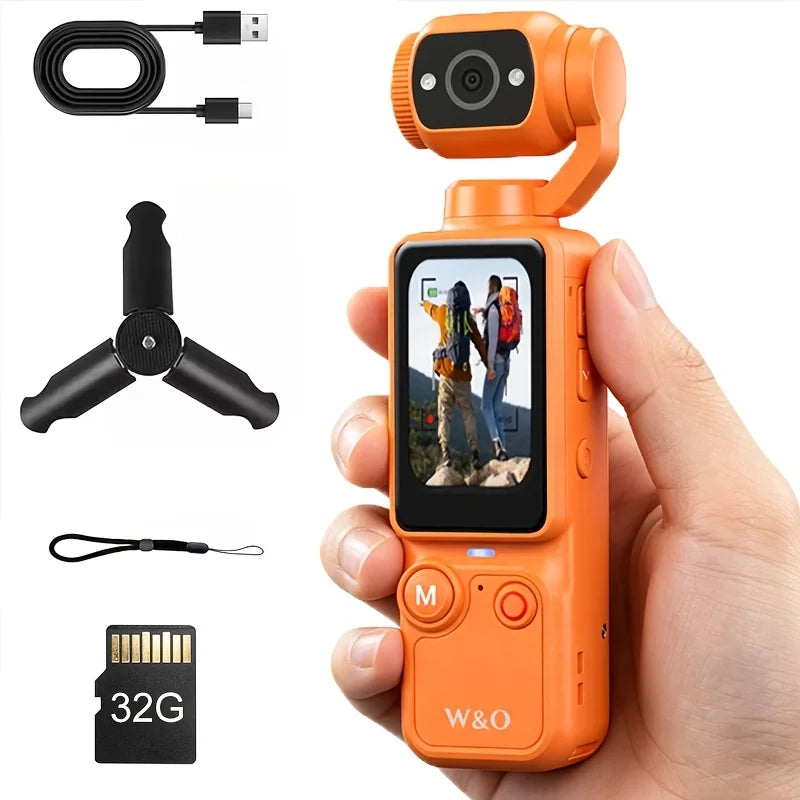 4K Pocket Sports Camcorder with 32GB Card, Tripod and 7-Hour Battery