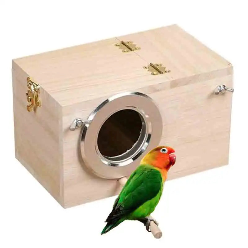 Wooden Bird Nesting Box for Budgies, Lovebirds and Parakeets