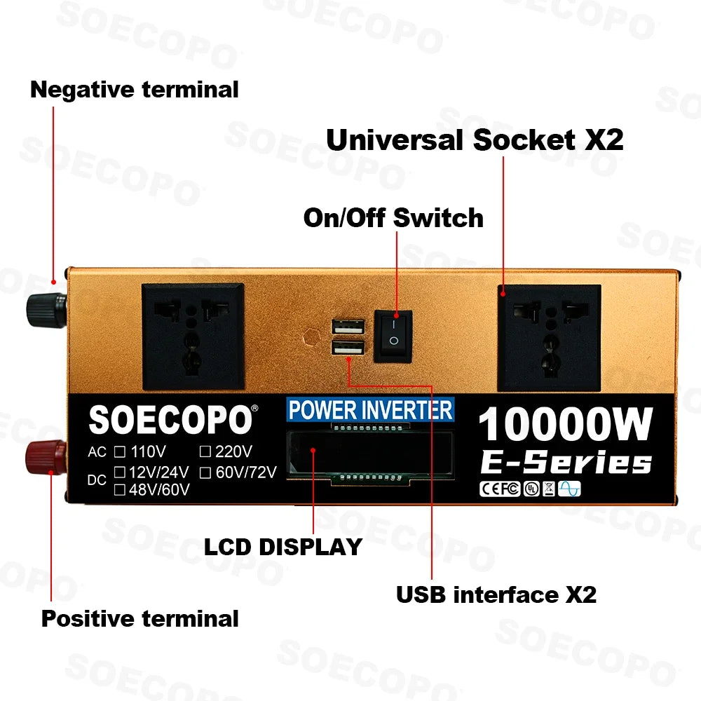 Komplet solenergisæt med 10000W inverter til hjem og udendørs backup