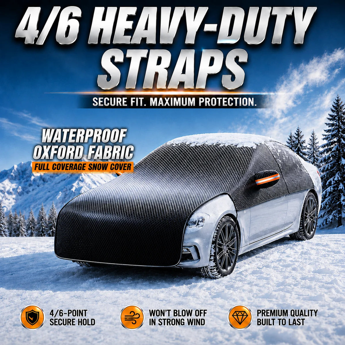 Car Snow Cover, Oxford Fabric, Sizes S and L