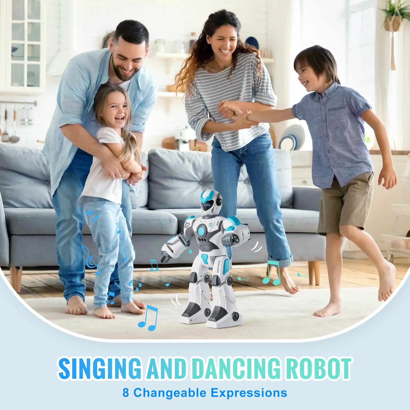 Jouet Robot Intelligent RC avec Contrôle Vocal, Gestes et Programmation