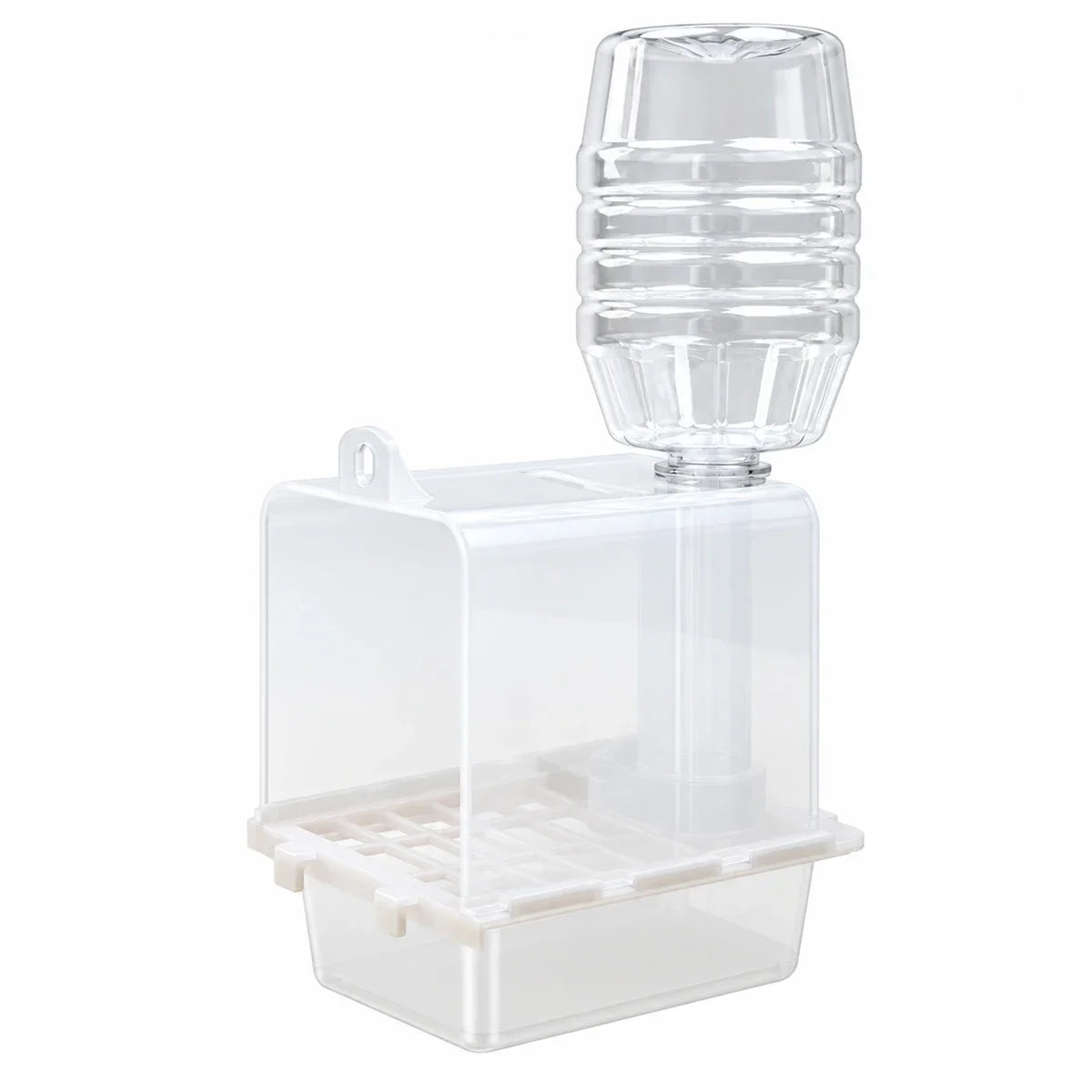 Automatic Bird Feeder for Cage, Large Capacity No-Mess Seed Feeder with Catcher Tray, Anti-Spill Food Dispenser for Small Birds